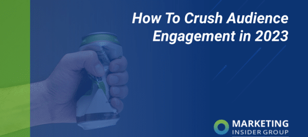 photo shows hand crushing soda can and audience engagement