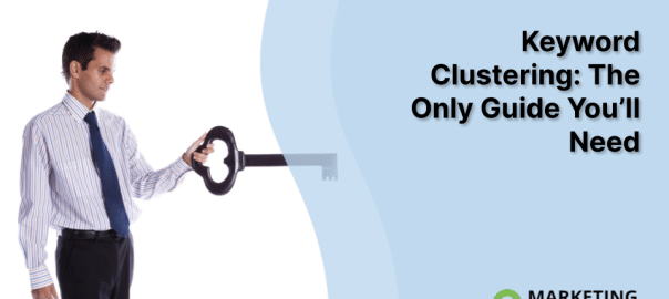 businessman holding a big key to keyword clustering