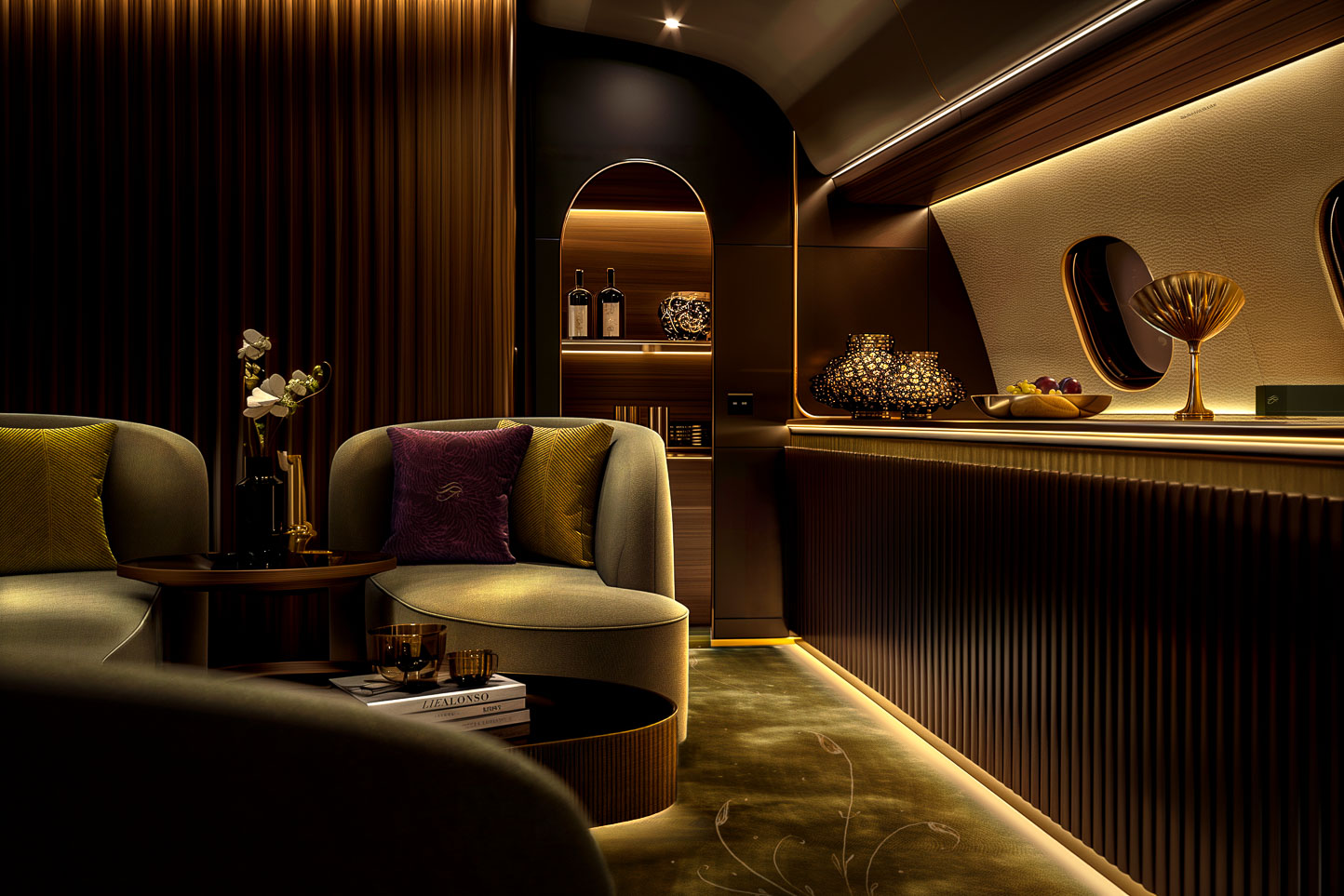 Lie Alonso Dynasty - Private Jet Luxury Interior Design - Exoticism and the Ancient Future