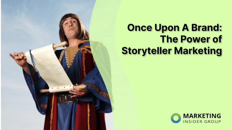 medieval man uses scroll for storyteller marketing