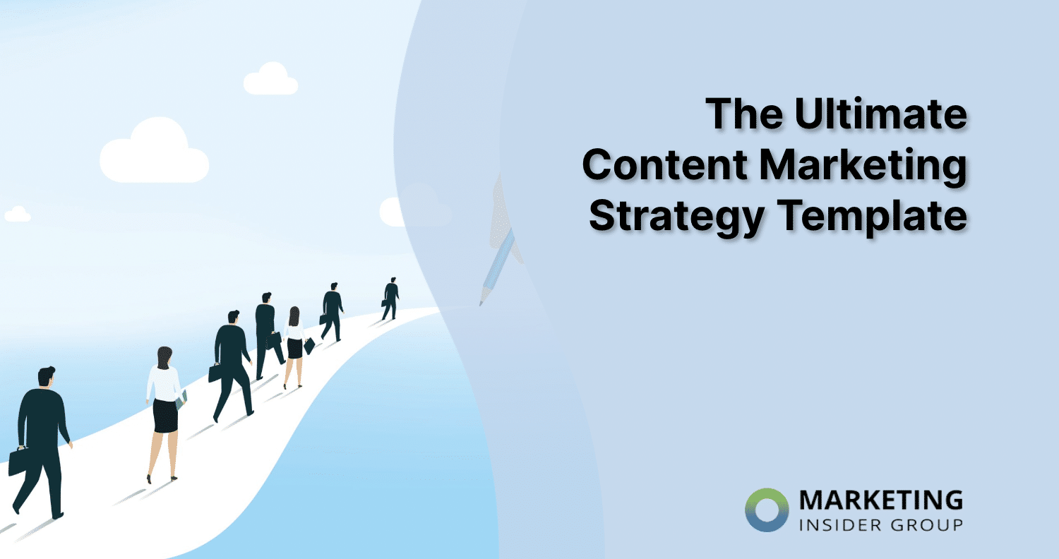 people walking on path towards content marketing strategy template
