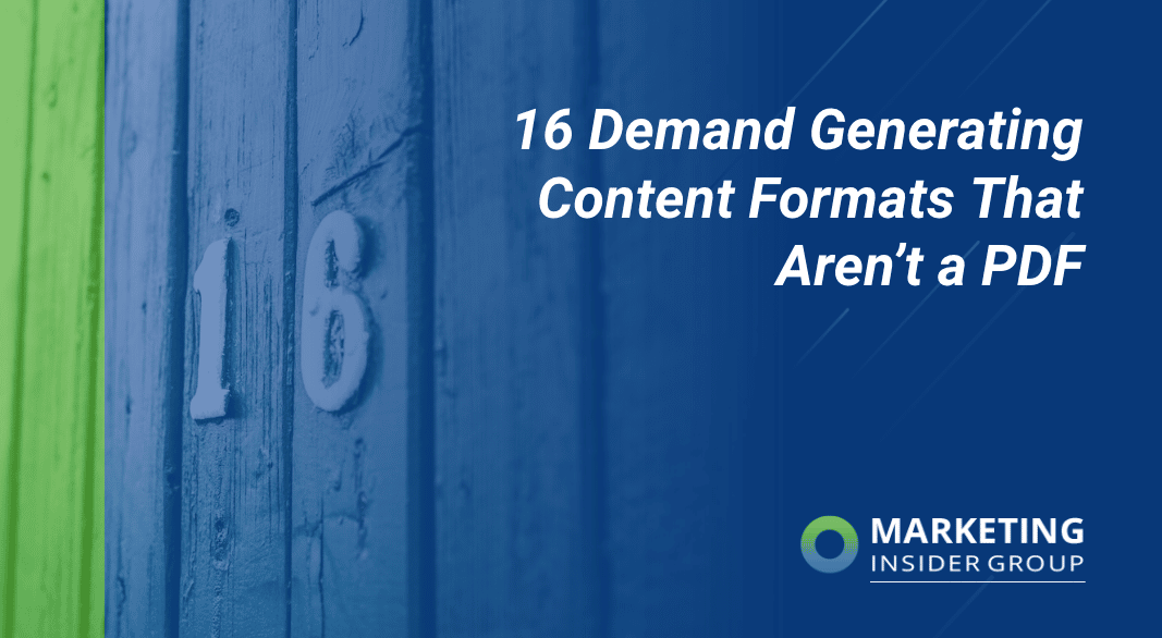 16 on a door to show 16 demand gen content formats