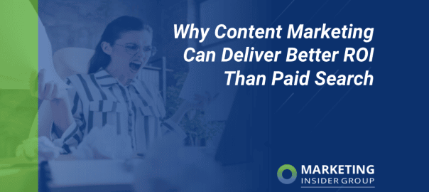 woman screaming at her laptop wondering if content marketing vs PPc is better for ROI