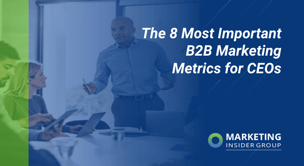 executive presenting b2b marketing metrics