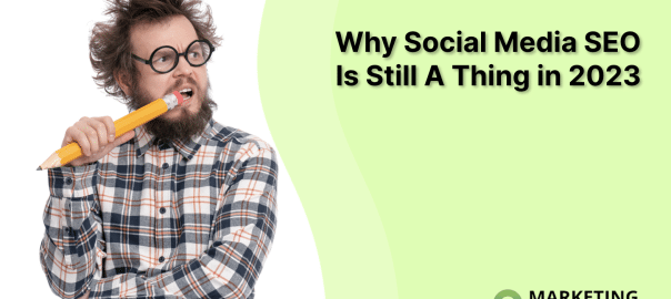 bearded Man in plaid shirt wonders why social media SEO is still a thing in 2023