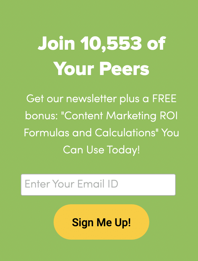 screenshot shows example of newsletter subscription cta